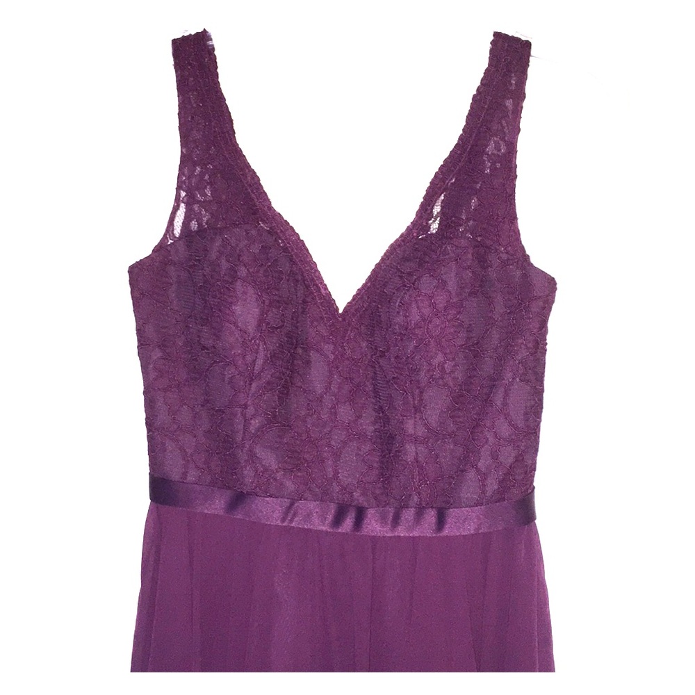 Eggplant colored bridesmaids dress